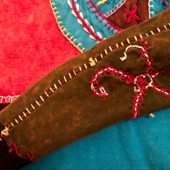 [Rising International] Peace Patchwork Tie-Dyed Quarter-Zip Hoodie - Picture 5 of 10